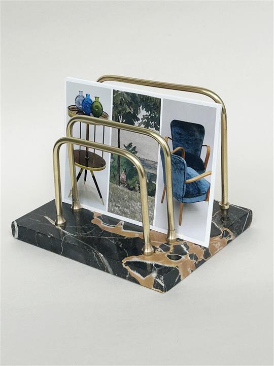 Brass and marble letter rack - L & V Art and Design