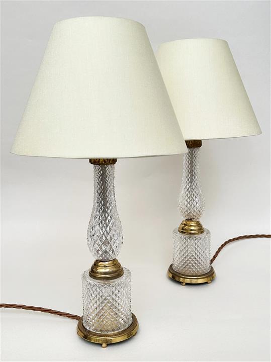 Pair of crystal lamps L V Art and Design